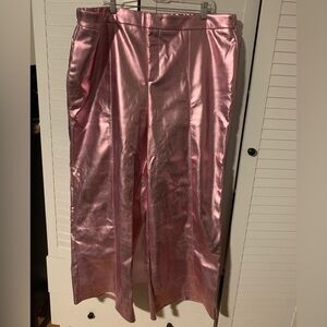 Eloquii Plus Size Metallic Pink Faux Leather Pants